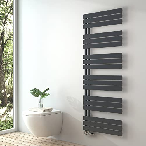 S'AFIELINA Design Badheizkörper Handtuchheizkörper Anthrazit Flach Paneel Seitenanschlusss 1599x600mm Heizkörper für Bad Handtuchtrockner 1005 Watt