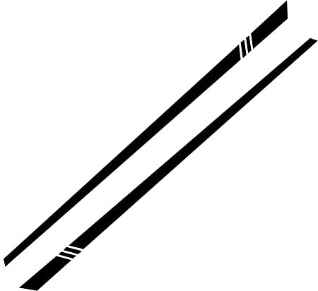 2 Stück Auto Karosserie Seitenaufkleber Universal Sports Racing Streifen Grafik Aufkleber Vinyl Auto Seitenaufkleber Sportstreifen Aufkleber Dekoration Zubehör für Auto,LKW, SUV, Geländewagen,Schwarz