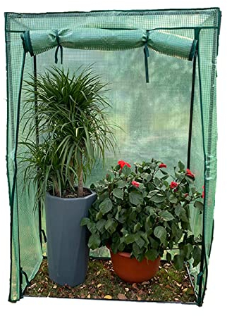 YUZES Tragbares Gewächshaus foliengewächshaus für Pflanzenblumen, Tomatenhaus im Freien, treibhaus mit aufrollbarer Reißverschlusstür, Gartenbedarf für Setzlinge, für Garten/Terrasse/Hinterhof/Balkon