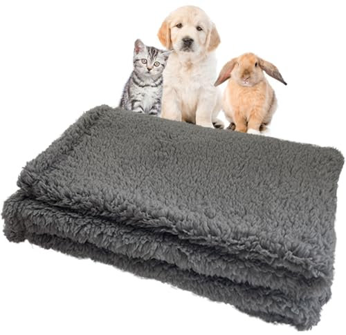 Yanmucy Hundedecke Flauschig Waschbar Fleecedecke Katzendecke für Innen Katzen Weiche Welpendecken Hunde Decke Groß hundedecke für unterwegs Mittlere Große Hunde Sofa Bett Schutz(Grau, S)
