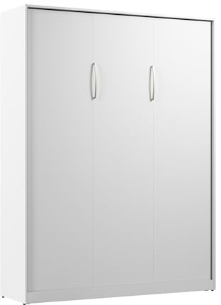 Bestar Claremont 65W Queen Murphy Bed in White, Sleeping Arrangement for Multipurpose Area, Bedroom, Guest Room, or Living Room