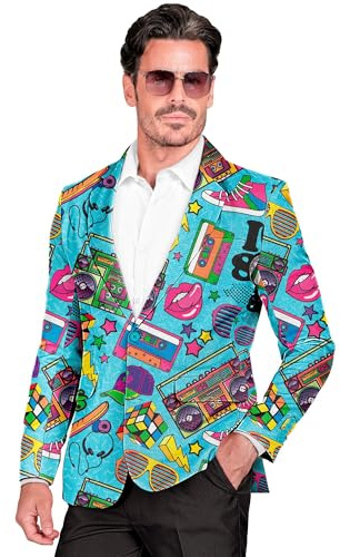W WIDMANN MILANO Party Fashion - Giacca da Festa per Uomo, Costume Anni '80 per Carnevale, Festival e Feste
