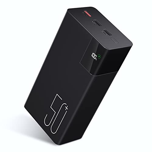 Power Bank 50000mAhTragbares Ladegerät: 22,5 W schnell aufladende Externe Batterie - Powerbank mit Taschenlampe und großer Kapazität - Schwarz 2×25000 mAh