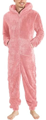KONG JIMFAN Thermounterwäsche Herren Party Outfit Thermo Schal Weihnachts Schlafanzug Familie Longsleeve Herren Slim Fit Thermounterhemd Herren Langarm Leggings Schwarz(2-Light pink,XXL)