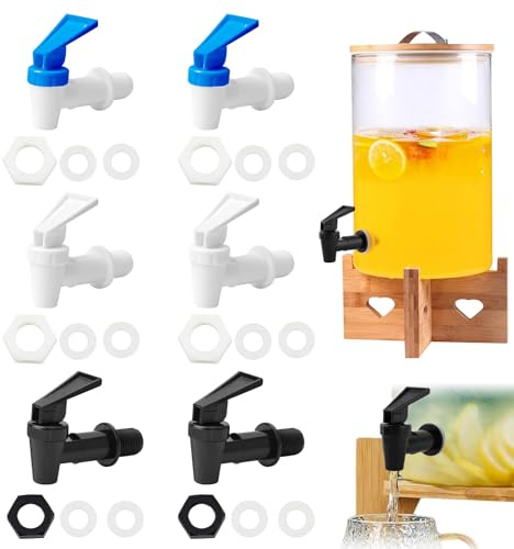 Wasserspender Ersatzzapfen, 6 Stück Getränkespender Zapfhahn, Getränkespender Zapfhahn Ersatzhahn Geeignet Ersatzzapfen für Getränke Bierfass Glas Kaffee Saft Trinkbrunnen