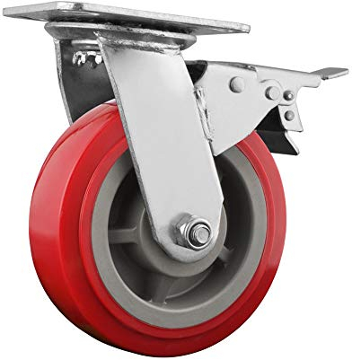 Lenkrollen 150mm Transportrollen 4 Schwere Casters-2 Lenkrollen und 2 Starren Rollen for die Trolley Industrie für Möbel