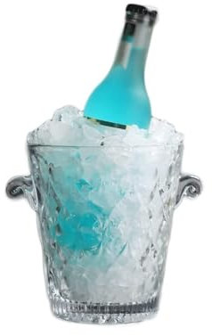 ATMRC Eiskübel Glas-Eiskübel, klare Kristallstruktur, hält es kalt und trocken, großes Fassungsvermögen, Mehrzweck-Eiskübel, Champagner Kühler