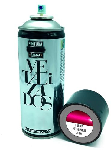Acan Tradineur - Flacone spray per vernice, prodotto in Spagna, ideale per qualsiasi superficie, legno, metallo, cartone, pietra o ceramica, capacità 200 ml, fucsia metallizzato