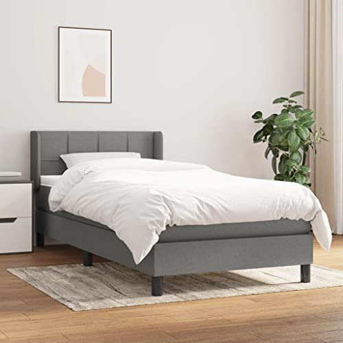 Juroupi Boxspringbett mit Matratze Betten Matratze Bett Mit Matratze Boxspringbett Mit Bettkasten Dunkelgrau 80x200 cm Stoff
