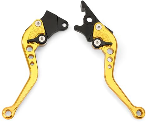 Tunejoy Leve del Freno del Frizione del Moto in Alluminio 22mm Regolabile per ATV Dirt Pit Bike Motociclo Scooter Pocket Bike Oro