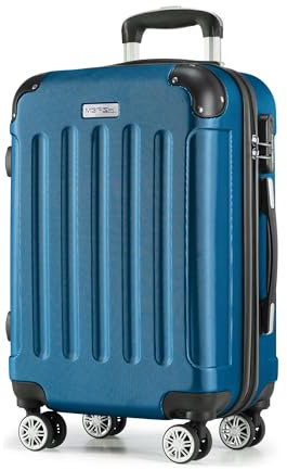 MERISH Reisekoffer Koffer Kofferset Trolleys Zwillingsrollen 3tlg. Hartschale in 9 Farben (Petrol, M)