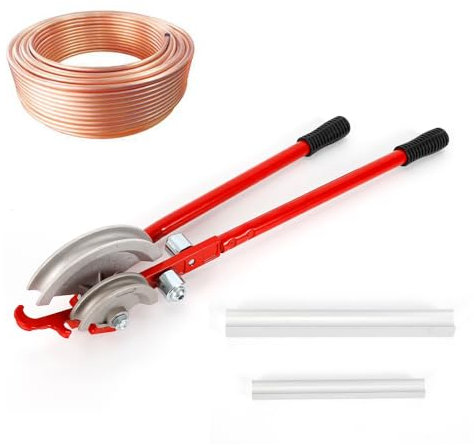2 in 1 Rohrbieger-Set, 180 ° Manuelle Rohrbiegemaschine, Hand-Rohrbieger, Rohrbiegewerkzeug Kupferrohr-Biegewerkzeuge für Rohre aus Kupfer, Messing,15–22 mm