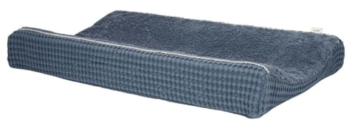 Koeka Wickelauflagenbezug - Spannbezug Für Wickelunterlage - Amsterdam - Waffelstoff Aus Baumwolle - Atmungsaktiv - Abwaschbar - Blau - 45x73 Cm
