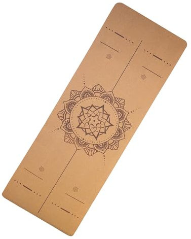 sopomarkt24 Yogamatte aus Kork & TPE – Rutschfeste Trainingsmatte mit Ausrichtungslinien – Nachhaltig, Gelenkschonend & Umweltfreundlich – Inklusive Tragegurt – 183 × 61 × 0,7 cm