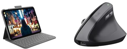 Logitech Slim Folio Keyboard & Trust Yuno Wireless Ergonomic Mouse