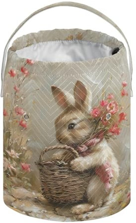 Klassische Osterkörbe mit Blumen, Organizer für Reise, Garn-Organizer mit Kordelzug für Häkelprojekte, Knäuel, Nadelzubehör
