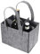 YUNYU Portabotellas para 6 Botellas de Fieltro, Plegable y Reutilizable (24x16x16 cm) - Bolsa Transporte para Vino/Cerveza/Licores, Portátil Camping, Picnics, Fiestas, Gris