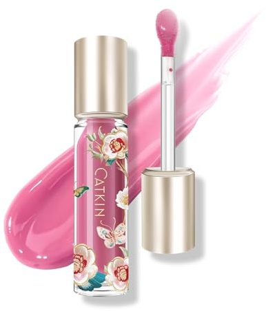 CATKIN Plumping Lipgloss, Getöntes Lippenö, Nicht Klebrig, Vagen, 3.5ml | Aufpolsternde Lippen, Langanhaltend, Hochglänzend, Kühlendes Gefühl, Feuchtigkeitsspendend, 90% Pflegende Essenz