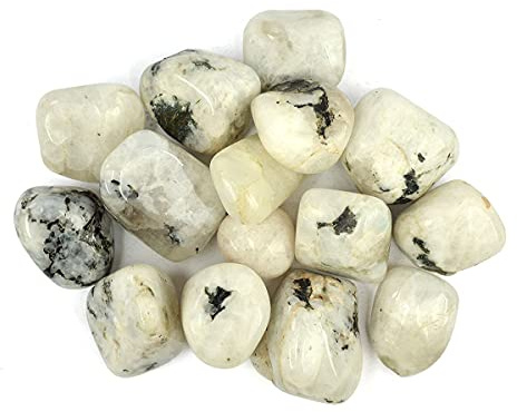 INDIA MADE Pietra di luna arcobaleno naturale burattata, pietra grezza grezza, confezione da 200 grammi -B099Z5XCRC