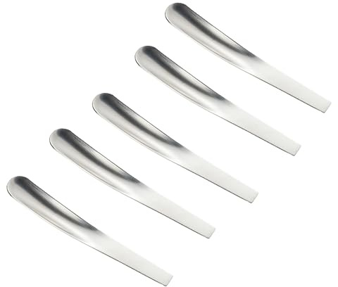 IWOWHERO 5 pièces Lot de Mini Cuillères Plates Acier Inoxydable pour Café Thé Dessert et Soupe Poignée Antidérapante Adaptées Maison et Restauration