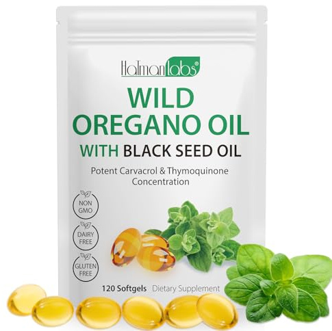 Capsule Di Olio Di Origano 120 Softgel, Vegano - 2 In 1 6000 Mg Di Olio Di Origano Con Oli o Di Semi Neri 200 Mg, Supporto Immunitario E Digestivo Altamente Efficace (1)
