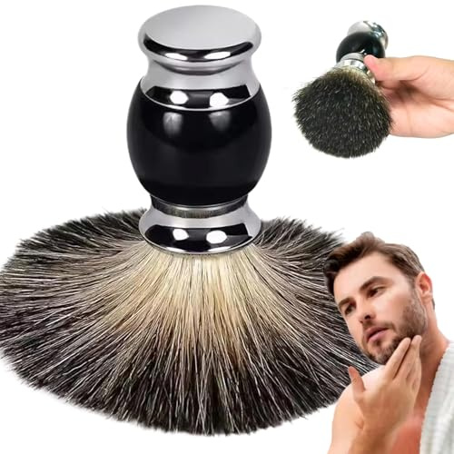 Brocha de afeitar de pelo de tejón ultrasuave con mango cómodo que genera espuma gruesa y lujosa para el día del padre para hombres