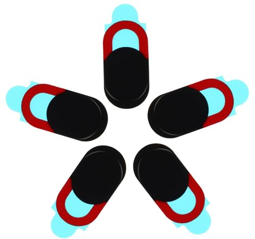 Angoily 5 Fundas Rojas para Cámara Web de Ordenador y Portátil, Protección de Privacidad Multi-Funcional en Abs Plástico Duradero