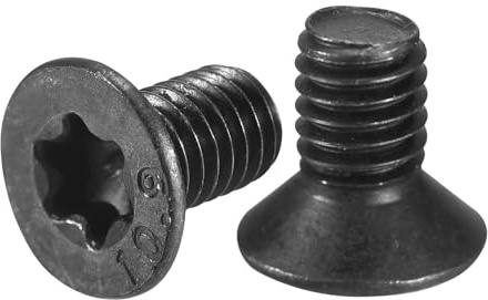 QUARKZMAN 30Stk Maschinenschrauben Flache Torx Kopf Schwarz Oxidiert | M6-1 X 10mm, Kohlenstoffstahl, 10.9 Klasse, Senkkopf Torx Diebstahlsicher, Vollgewinde