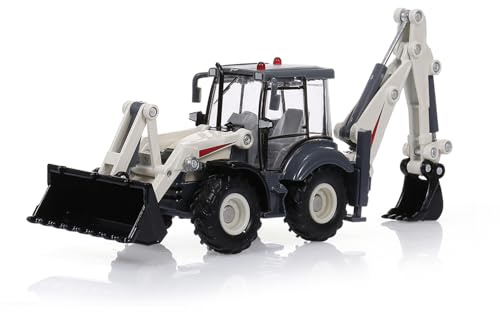 Aumotop Excavadora Fundida a Presión de Aleación 1:50, Pala de 4 Ruedas, Carretilla Elevadora Bidireccional, Excavadora, Modelo Camión para Niños, Juguetes, Material Duradero