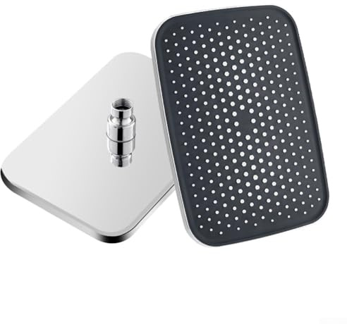 Vidonergy Soffione doccia rettangolare a soffitto ad alta pressione con rotazione di 360 gradi, struttura in ABS a grande flusso, design elegante e moderno per un look elegante (argento)