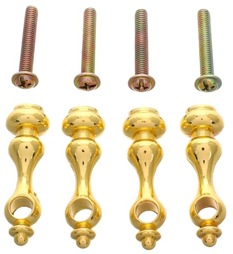 SHINEOFI 4pcs Metal Spindles Furniture Connectors Post Caps, Gold Railing Post Caps for Glass Cabinets, Wine Carts, Shelf Rails, Multi-Purpose Furniture Hardware
