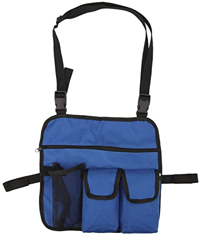YushiTrading Borsa per bracciolo per Sedia da Spiaggia, Organizer per Sedia da Esterno con Tasche Multiple, Borsa in Tessuto Oxford 600D per Campeggio, Pesca, Vacanze al Mare, sedie a rotelle (Blu)