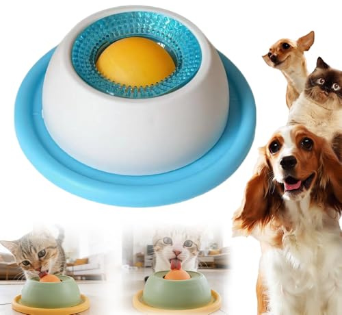 Dog and Cat Lick Bowl Slow Feeder Toy, 2026 New Licky Mats for Dogs With Suction Cup, Non Slip Licking Bowl Enrichment Toys for Small Medium Dogs and Cats Calming and Anxieties Relief (Blue)