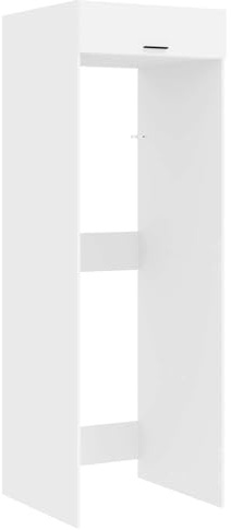 Mokuyary Garderob för tvättmaskin vit 67,5 x 68 x 200 cm, skåp för tvättmaskin, möbler för tvättmaskin och torktumlare, förvaringsskåp över toaletten, badrumshylla