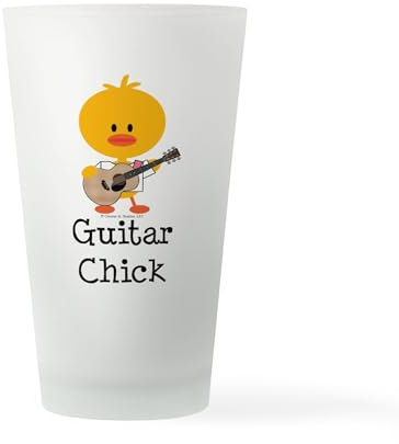 CafePress Guitar Chick Pint Glass Pint Glass, 16 oz. Drinking Glass