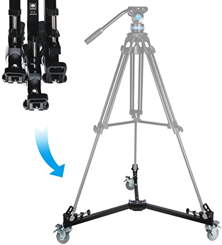 SIRUI DT-06 Professional Heavy Duty Video Tripod Dolly - Smooth and Fast Movements, Open and Collapse Easily, Perfect for Cameras Video Equipment, Max 50kg Payload
