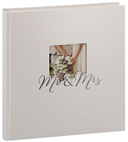 goldbuch 08 388 Hochzeitsalbum Mr. & Mrs, Fotoalbum mit 60 weißen Seiten & Pergamin, Erinnerungsalbum mit Ausstanzung, Album aus veredeltem Papier mit Silberprägung, ca. 30 x 31 x 4 cm