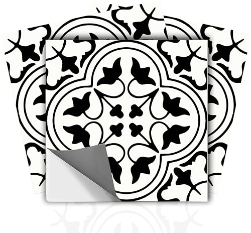 Bleucoin Tangier Peel and Stick Tile Stickers for Kitchen Bathroom Backsplash Waterproof Removable Eco Friendly Decals, DIY Vinyl Renters Home Décor Pack of 12 (4.25x4.25 Inch)