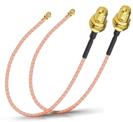 Bingfu RP-SMA Buchse auf Mini PCIe WLAN Antennenkabel 15 cm RG178 Kabel | Für externe WiFi-Antennen an Mini-PCIe Netzwerkkarten, Router, WiFi-Module, FPV-, UAV- und Drohnen-Geräte, 2 Stück.