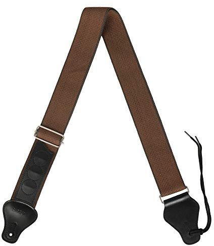 CASCHA gitarrbälte, bärrem för gitarr, justerbar upp till 158 cm, brun