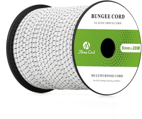 Abma Cord Gummiseil Expanderseil 5mm 20M Gummischnur Planenseil Spannseil | 100% Dehnung, UV Beständig, Plane, Anhängerplane, Sonnensegel, Zelte, Banner