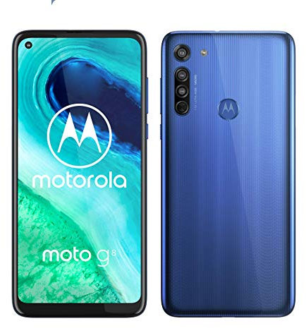 Motorola Moto G8 (6,4 pollici HD+ zero-notch display, Qualcomm Snapdragon SD665, 16 MP macchina fotografica, 2 MP macro camera, 4000 mAH battery, Dual SIM, 4/64GB, Android 10, Neon Blue (Renewed)