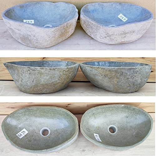 double vasque lavabo à poser en pierre naturelle 50/55 cm, Duo. CHOIX SUR PHOTOS ENVOYEES SUITE A VOTRE COMMANDE AVEC LES DIMENSIONS. VENDEUR FRANCAIS. Pour salle de bain.