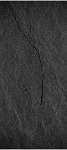 wandmotiv24 Türtapete Schiefer Wand, Anthrazit, Schwarz, Stein 100 x 200cm (B x H) - Dekorfolie selbstklebend Sticker für Türen, Türfolie, Aufkleber, M1209