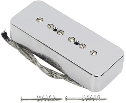 FLEOR E-Gitarren-Hals-Tonabnehmer Single-Coil-Tonabnehmer Chrome P90 Soap Bar Tonabnehmer – Alnico 5