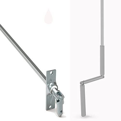 Rolladen Kurbelstange, Kurbel für Rolladen Rollo, Rolladenkurbel |150cm eloxiert inkl. Gelenklager mit Ø12mm Zapfen | Gelenklager 45° 4Kant