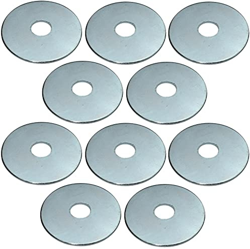 AERZETIX C49699 Arandelas Carrocería Planas Anchas M8 Ø8.4x35x1.5mm | Juego de 10, Acero galvanizado