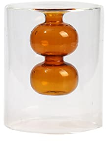 TXXMM Gourd Vase Glas Transparente Blume Lilie Hyazinthe Blume Anordnung Homestay Desktop Dekoration (Color : Orange)