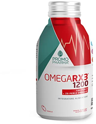 Omega RX3 1200 – con Omega 3 ad Alta Concentrazione - Supporto per Cuore, Cervello, Energia Fisica, Vista, Trigliceridi e Pressione – Alta Qualità EPA e DHA - Senza ritorno di gusto - 120 Perle