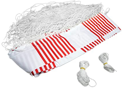Ersatznetz 300 x 160 cm für Fußballtor passend zB. für Sandora Volley, Hudora Stadion, Best Sporting UVM. | Farbe: rot/weiß | Wetterbeständig für Langen Spielspaß ihrer Kids